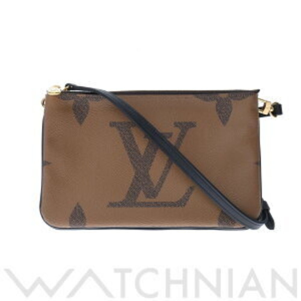 Louis Vuitton Giant Reverse Pochette Double Zip Brown Shoulder Bag